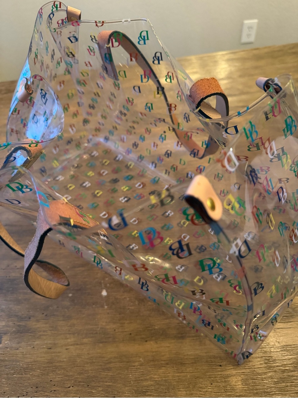 Dooney and Bourke Multicolor Clear XL shopper tan leather Signature - Picture 10 of 13